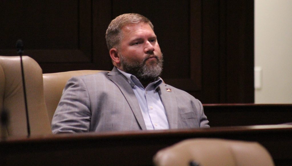 senator-jim-dotson-listening-to-reports-given-during-the-legislative-jointing-auditing-meeting-on-may-12-2023