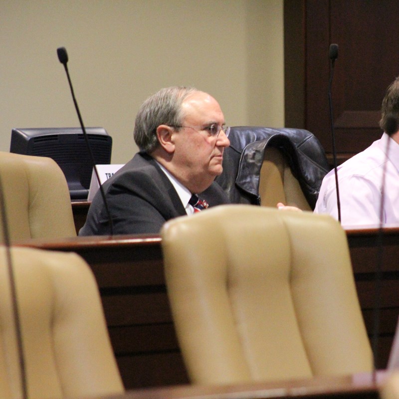 senator-mark-johnson-and-senator-james-sturch-listening-to-senator-will-bond-during-the-alc-higher-education-subcommittee-on-february-20-2020