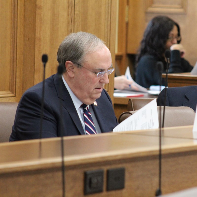 senator-mark-johnson-and-senator-ricky-hill-listening-to-testimony-during-the-joint-meeting-on-advanced-communications-and-information-technology-on-jan-15-2020