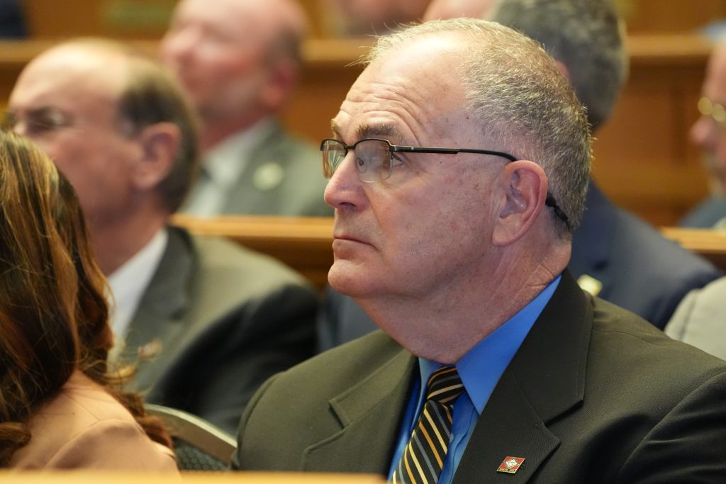 Senator Stone listens to the State of the State address